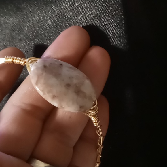 Bourbon and bowties copper wire wrapped quarts stone bracelet - Picture 5 of 5